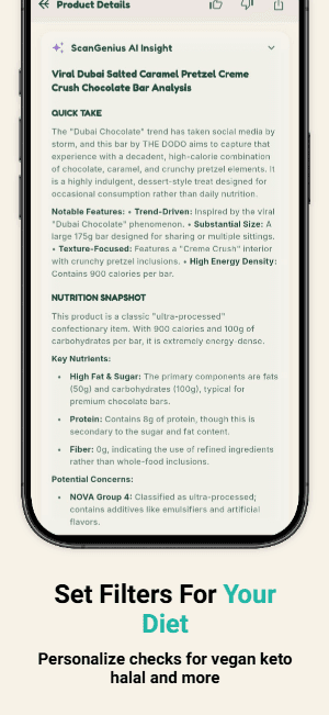 Food Scan Genius Seed Oil and Inflammatory Fat Scanner Screen