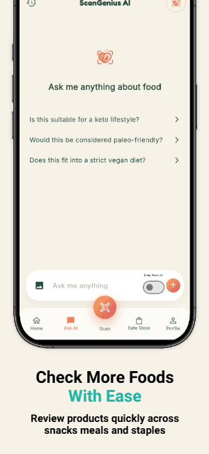 Food Scan Genius Real-time Nutrition and Global Translation Screen