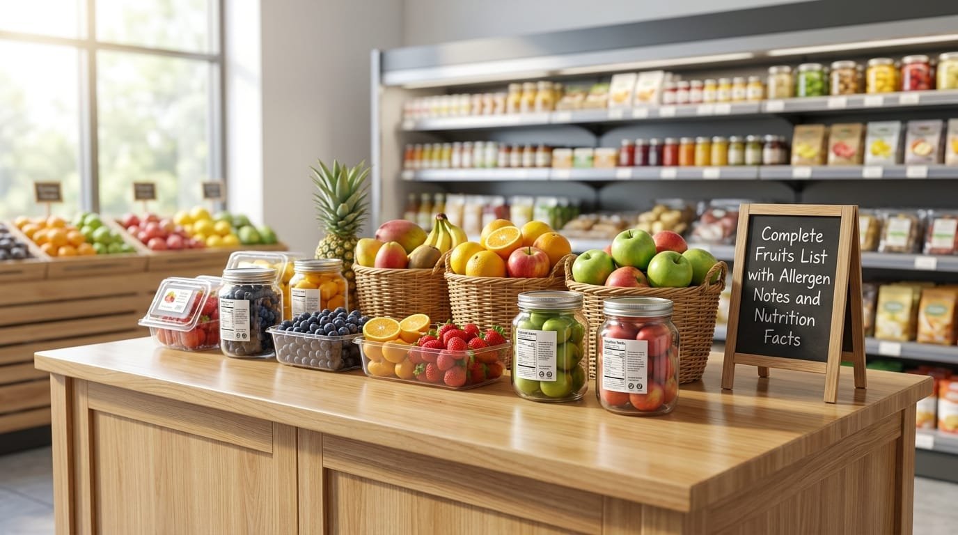 Complete Fruits List with Allergen Notes and Nutrition Facts