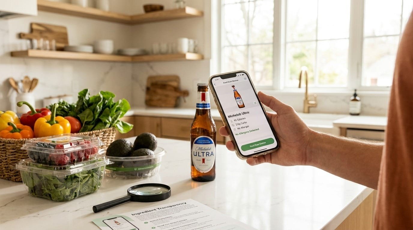 Scan and Know Before You Sip: Using Food Scan Genius to Check Michelob Ultra Calories, Carbs, and Allergen Risk
